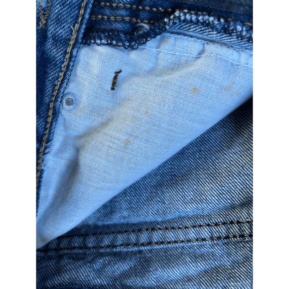 Calvin Klein Wide Leg Fray Bottom Jeans Size 8 100% Cotton Roll Up, High Rise - Picture 12 of 14